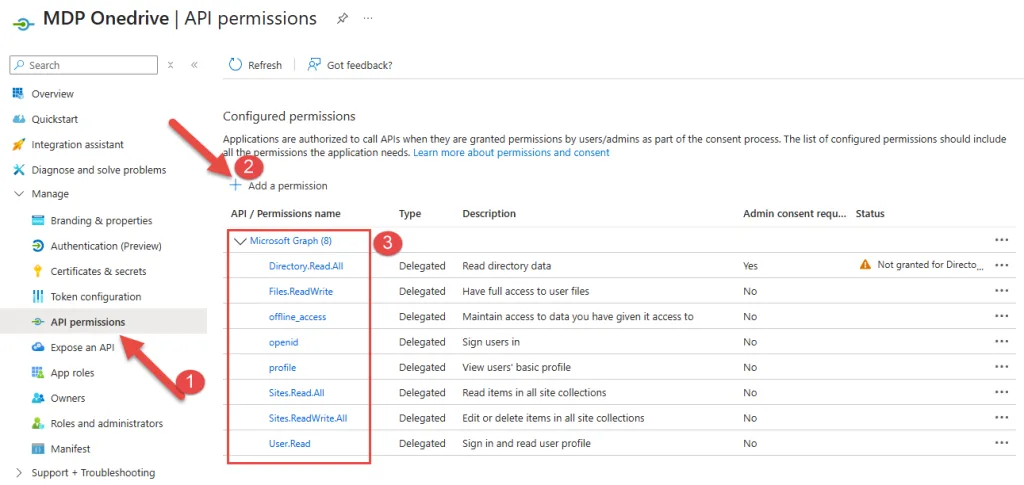 Azure Application Permissions