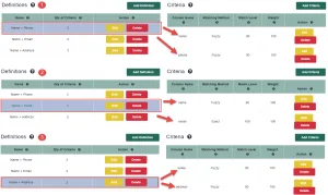 MDP Fuzzy Matching Definitions and Criteria