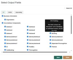 MDP Address Verification Output Columns