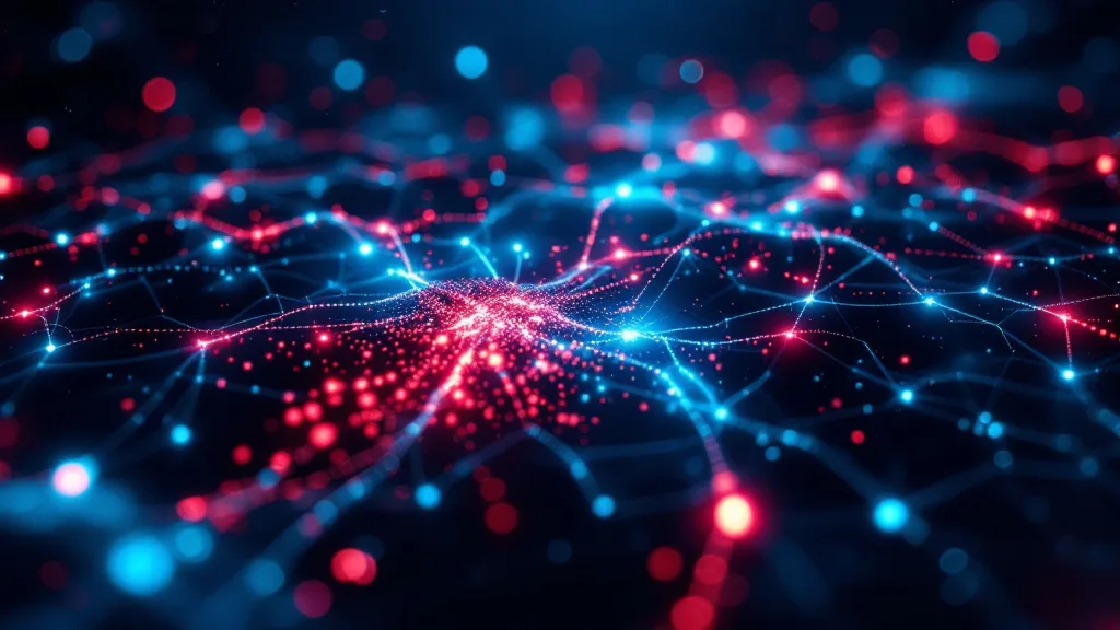 Abstract visualization of AI hallucinations caused by poor data quality — corrupted red data nodes and clean cyan verified data streams on a dark neural network background