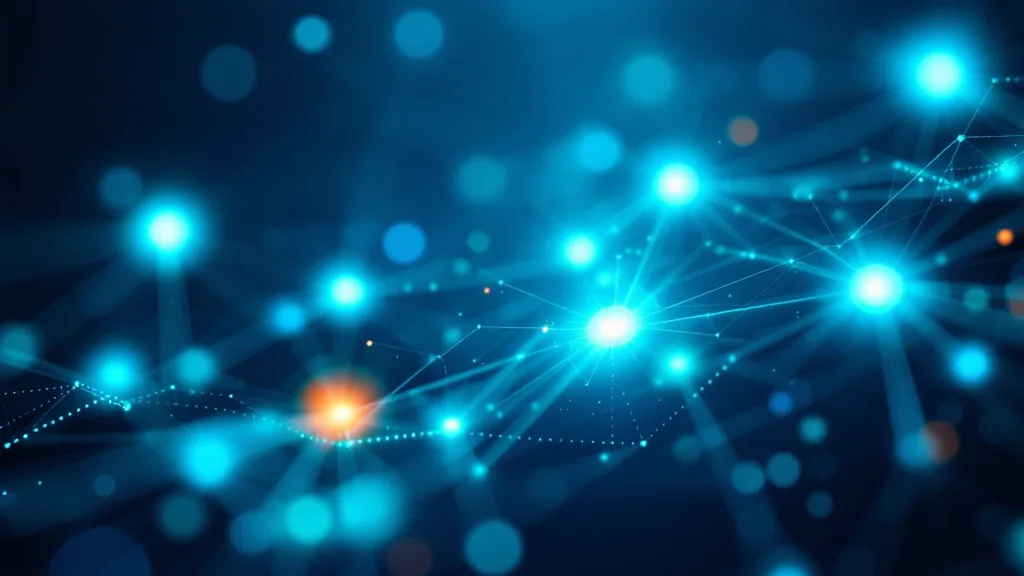 Abstract network of glowing algorithm nodes and data flow lines representing fuzzy matching algorithm selection and scoring