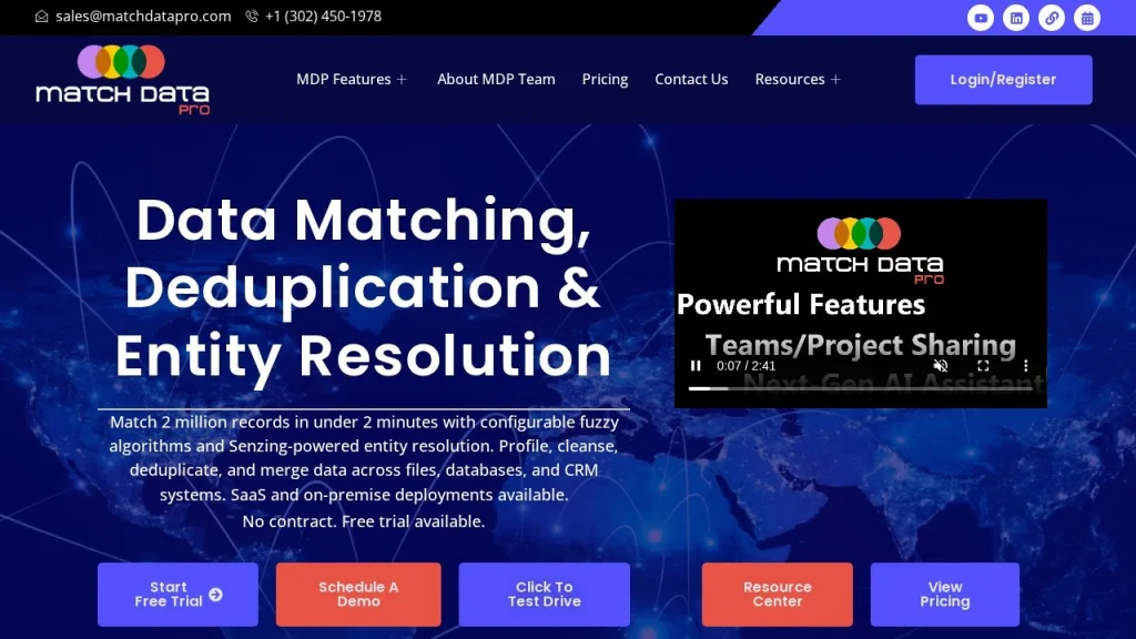 Entity resolution in healthcare: AI-powered patient matching and data quality platform interface showing linked patient records across hospital systems